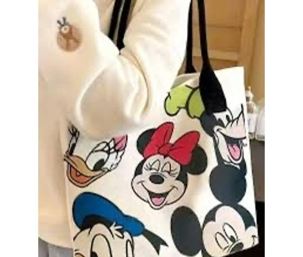 NWOT Disney Character Canvas Zipper Tote Bag